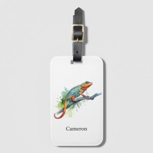 Branch of Colours: Chameleon Art, custom Luggage Tag