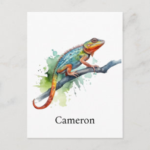 Branch of Colours: Chameleon Art, custom Postcard
