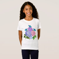 BRANCH OF HYDRANGEAS WITH BUTTERFLY