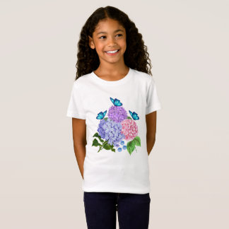 BRANCH OF HYDRANGEAS WITH BUTTERFLY T-Shirt