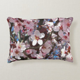 Branch of Pink Blossoms Spring Floral Decorative Cushion