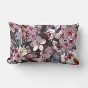 Branch of Pink Blossoms Spring Floral Lumbar Cushion