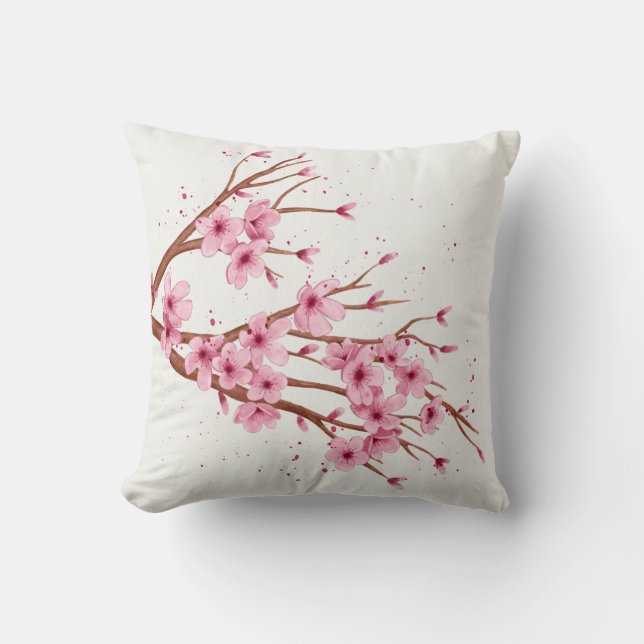 branch of sakura flowers cushion (Front)