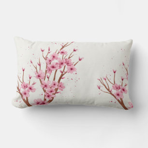 branch of sakura flowers lumbar cushion