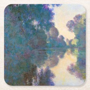 Branch of the Seine near Giverny, Monet Square Paper Coaster