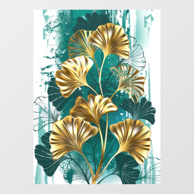 Branch with Golden Leaves Ginko Biloba (Sheet)