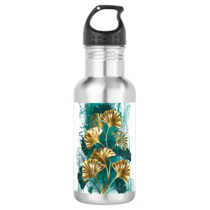 Branch with Golden Leaves Ginko Biloba 532 Ml Water Bottle
