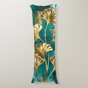 Branch with Golden Leaves Ginko Biloba Body Cushion