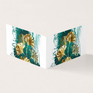 Branch with Golden Leaves Ginko Biloba Business Card