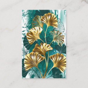 Branch with Golden Leaves Ginko Biloba Business Card
