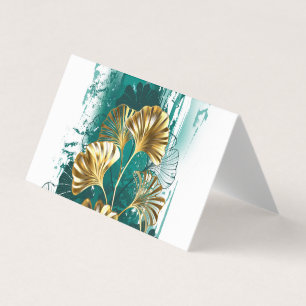 Branch with Golden Leaves Ginko Biloba Business Card