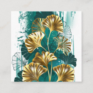 Branch with Golden Leaves Ginko Biloba Calling Card