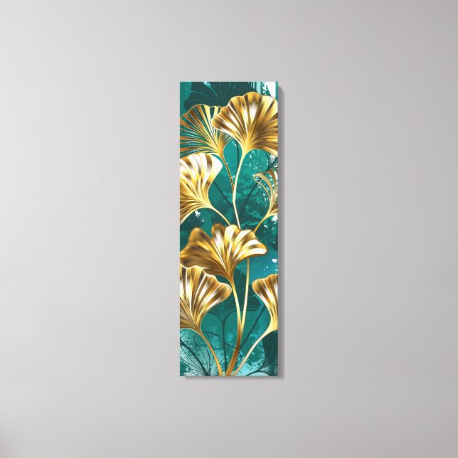 Branch with Golden Leaves Ginko Biloba Canvas Print (Front)