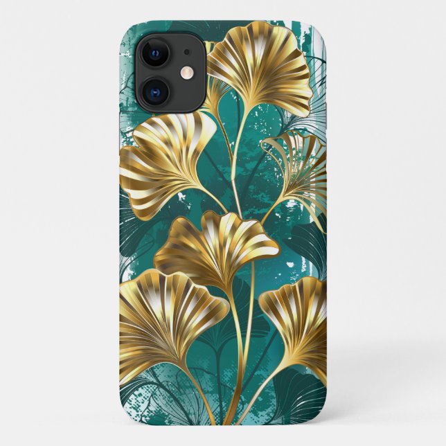 Branch with Golden Leaves Ginko Biloba Case-Mate iPhone Case (Back)
