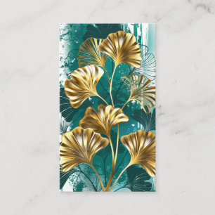 Branch with Golden Leaves Ginko Biloba Discount Card