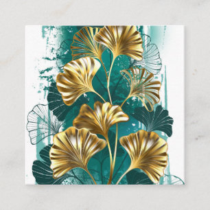 Branch with Golden Leaves Ginko Biloba Enclosure Card