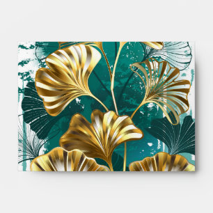 Branch with Golden Leaves Ginko Biloba Envelope