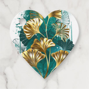 Branch with Golden Leaves Ginko Biloba Favour Tags