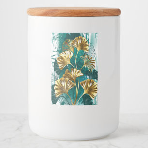 Branch with Golden Leaves Ginko Biloba Food Label