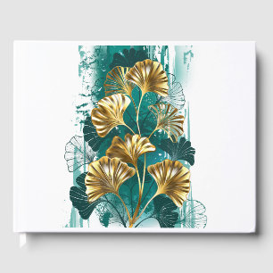 Branch with Golden Leaves Ginko Biloba Guest Book