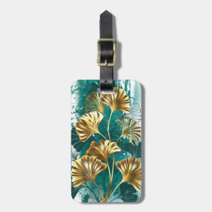 Branch with Golden Leaves Ginko Biloba Luggage Tag