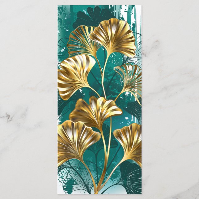 Branch with Golden Leaves Ginko Biloba Menu (Front)