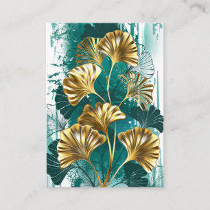 Branch with Golden Leaves Ginko Biloba Place Card