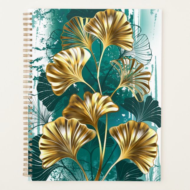 Branch with Golden Leaves Ginko Biloba Planner (Front)