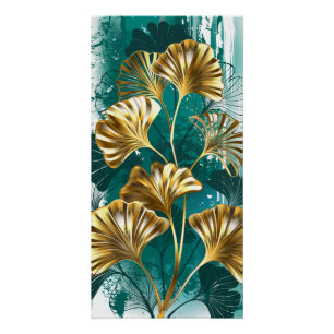 Branch with Golden Leaves Ginko Biloba Poster