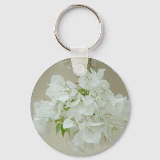 Branch with white flowers key ring