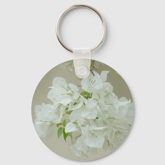 Branch with white flowers key ring (Front)