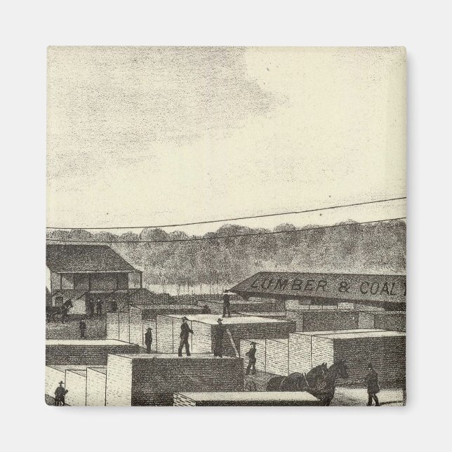 Branch yard, Princeton Lumber & Improvement Co Magnet (Front)