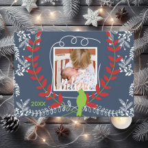 Branches and Berries Believe Holiday Photo Card