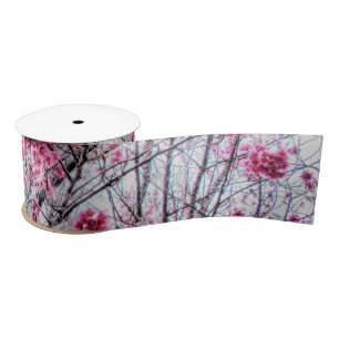 Branches and Blooms of a Cherry Tree Satin Ribbon