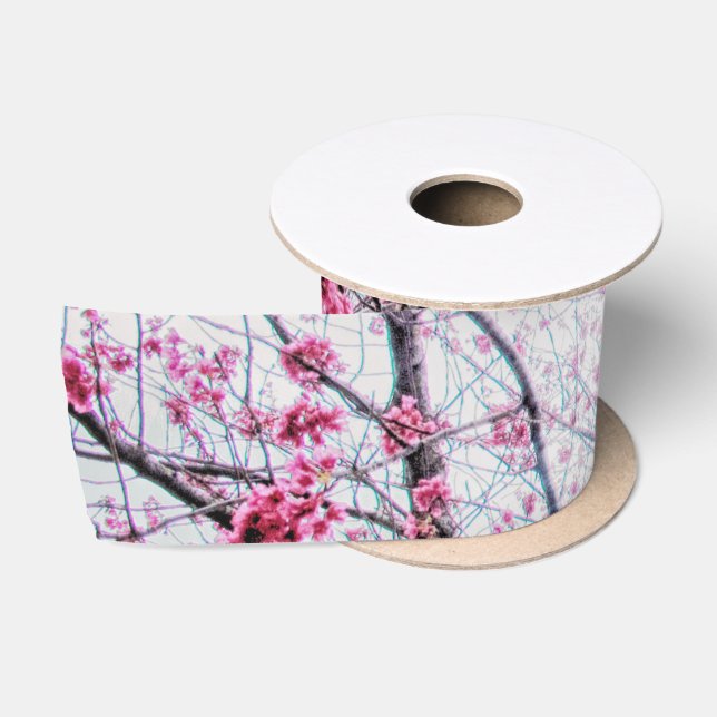 Branches and Blooms of a Cherry Tree Satin Ribbon (Spool)