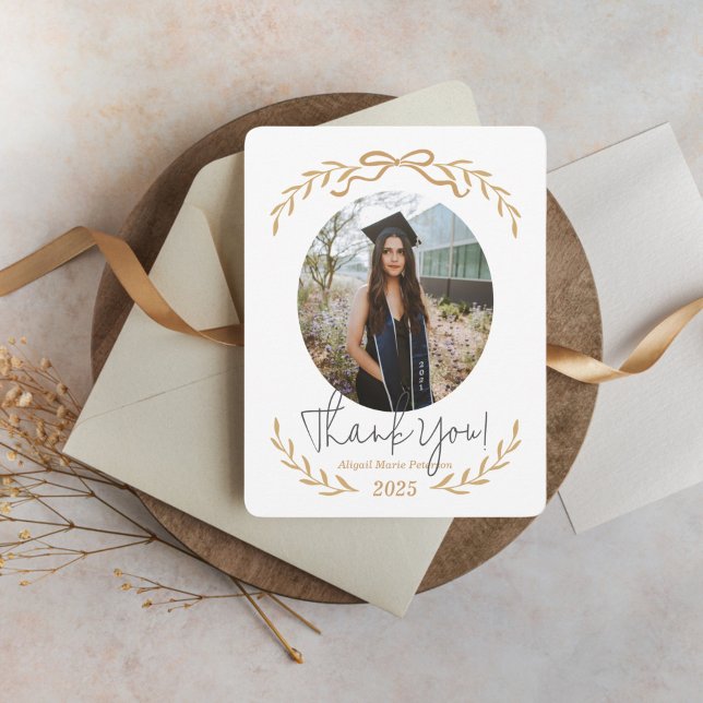 Branches and Bow Graduation Thank You Invitation (Creator Uploaded)