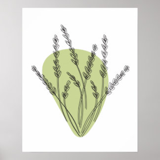 Branches And Leaves Line Art Poster