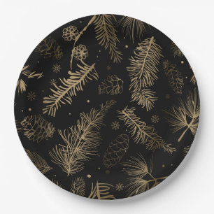 Branches and Pine 2 Paper Plate