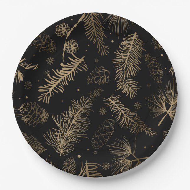 Branches and Pine 2 Paper Plate (Front)