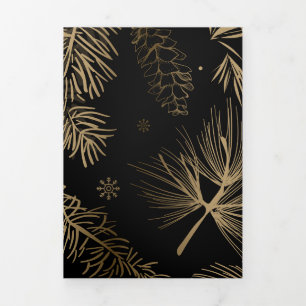 Branches and Pine 2 Tri-Fold Holiday Card