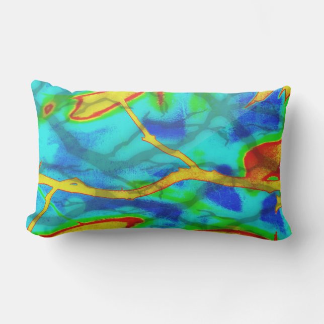 Branches in Bold Colour Outdoor Pillow (Front)