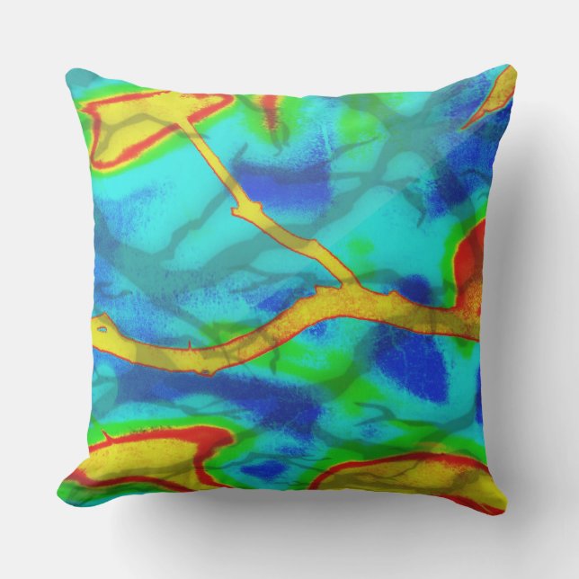 Branches in Bold Colour Outdoor Pillow (Front)