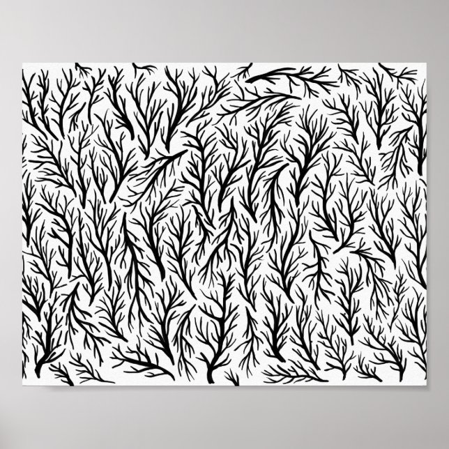 Branches Nature Pattern Wall Art Print (Front)