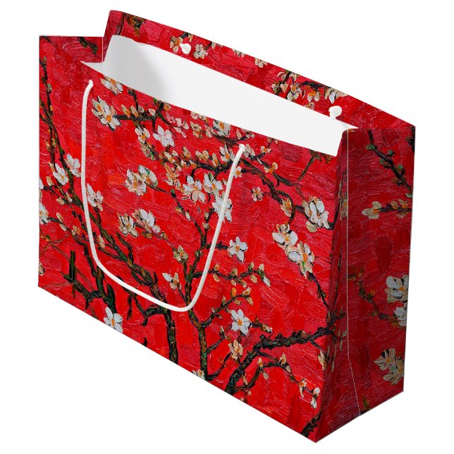 Branches of Almond Tree in Blossom, Van Gogh Large Gift Bag (Front Angled)