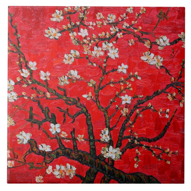 Branches of Almond Tree in Blossom, Van Gogh Tile (Front)