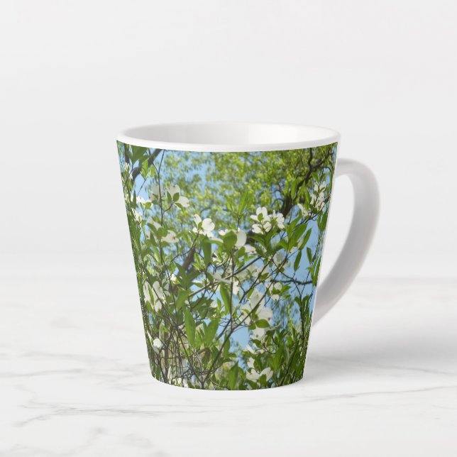 Branches of Dogwood Blossoms Spring Trees Latte Mug (Right Angle)