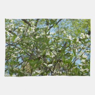 Branches of Dogwood Blossoms Spring Trees Tea Towel