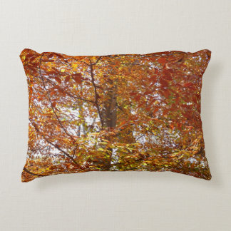 Branches of Orange Leaves Autumn Nature Decorative Cushion