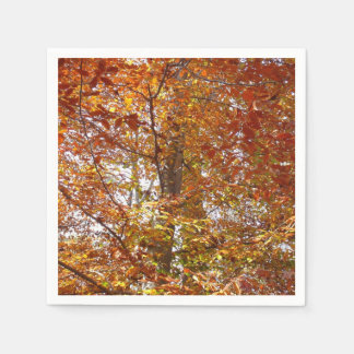 Branches of Orange Leaves Autumn Nature Napkin