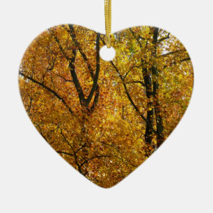 Branches of Yellow Leaves Bright Autumn Colourful Ceramic Tree Decoration